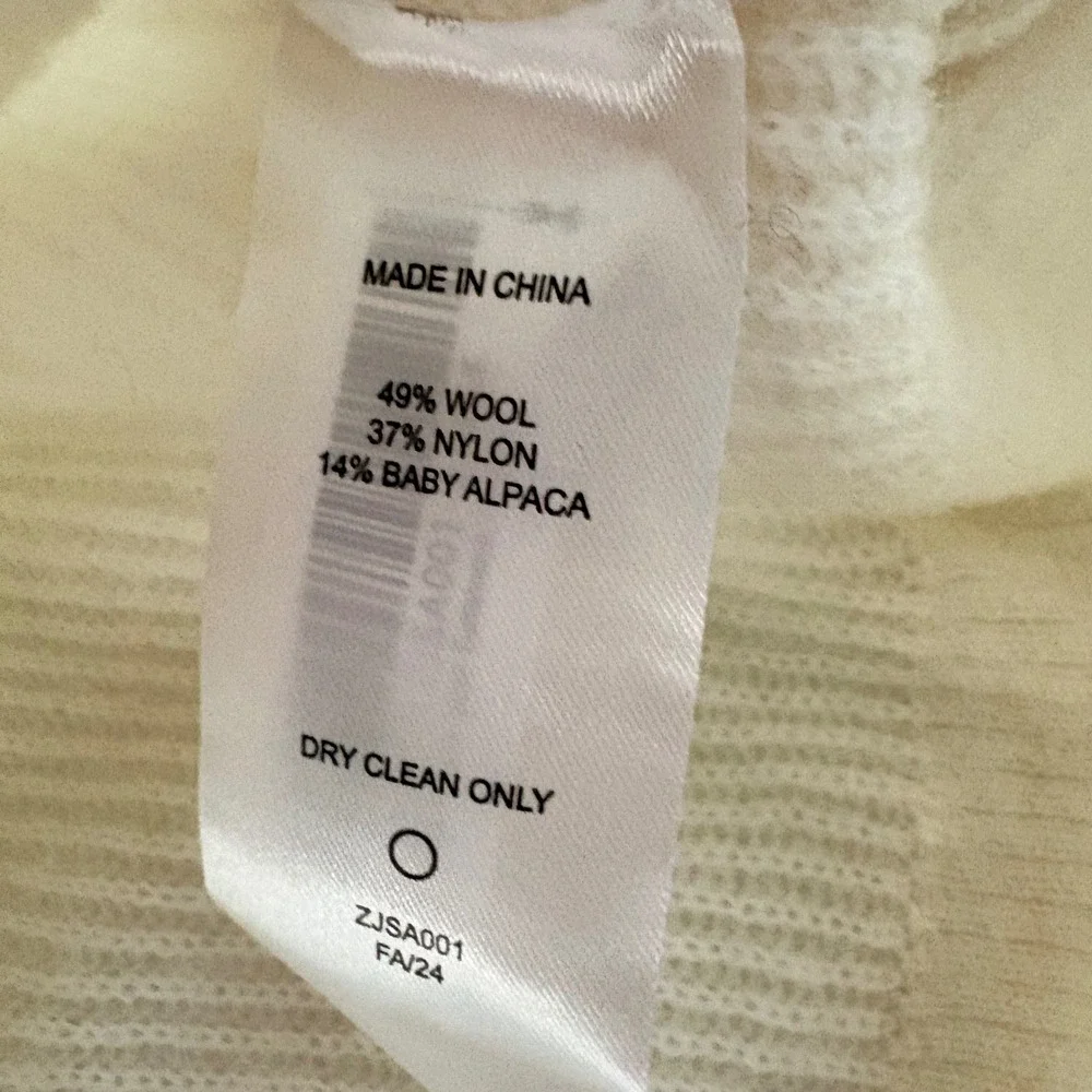 Quince Turtleneck Sweater Women Large Cream Baby Alpaca Wool Ribbed Fisherman